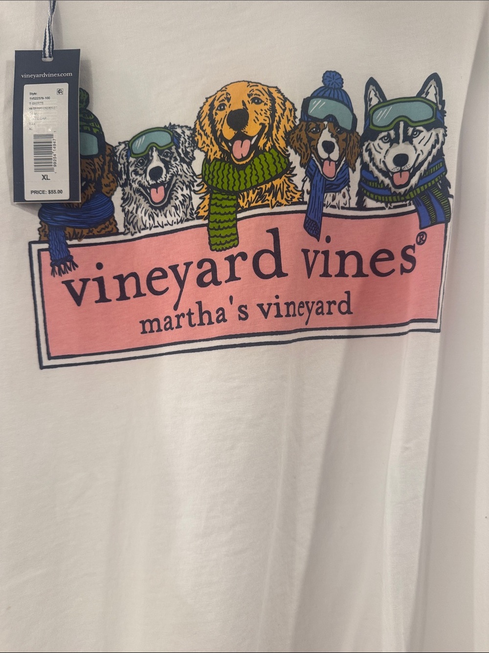 Bundle- Vineyard Vines White Long-Sleeve Graphic Tee & pink Tasc men’s tshirt - Picture 3 of 7